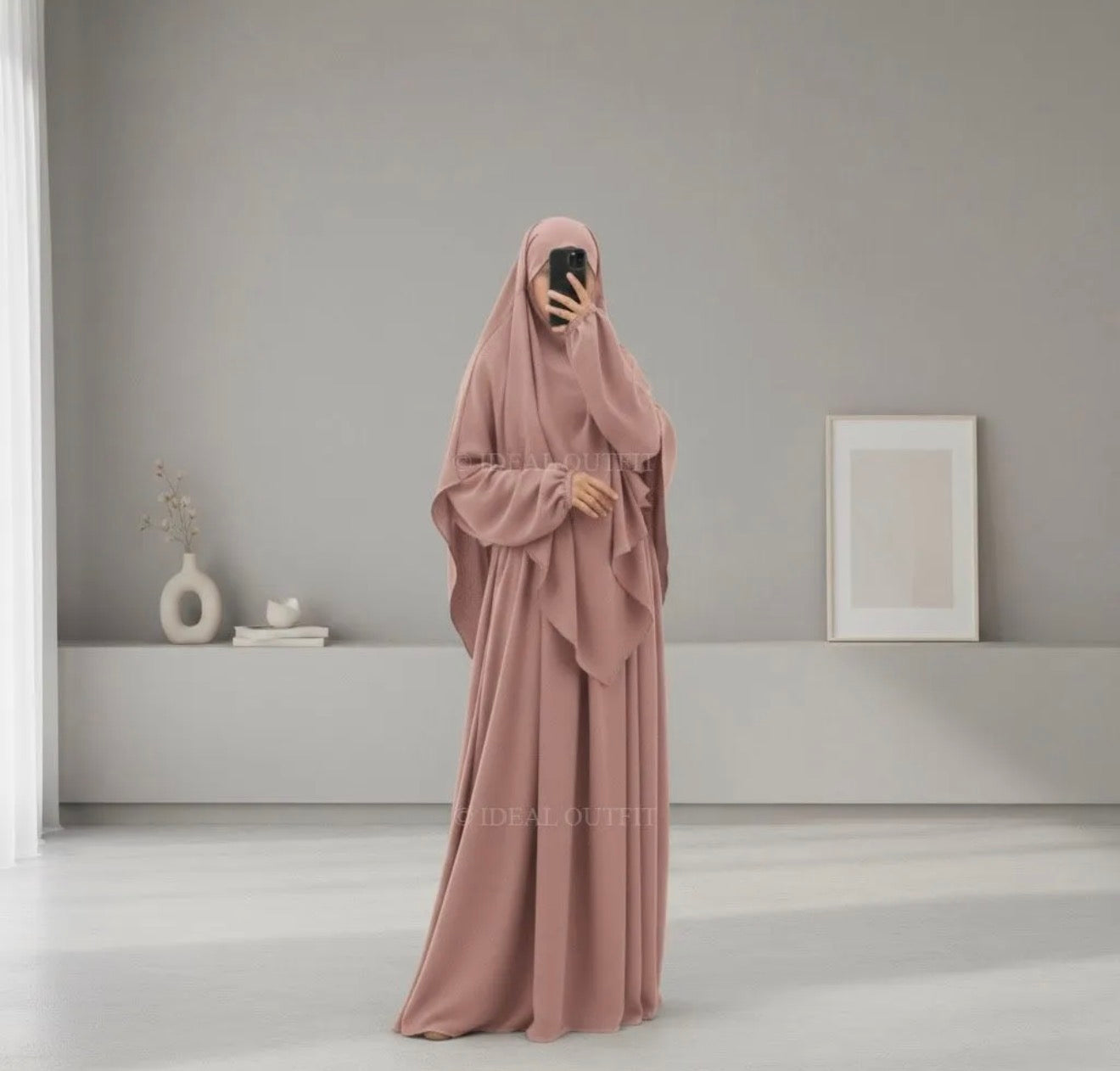 2-teiliges Set aus Khimar und Abaya