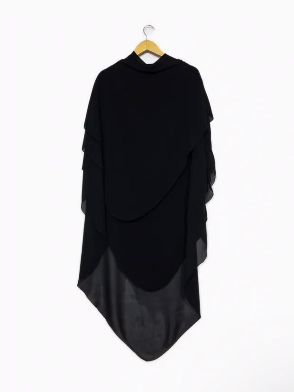Khimar mit drei Volants aus Musselin