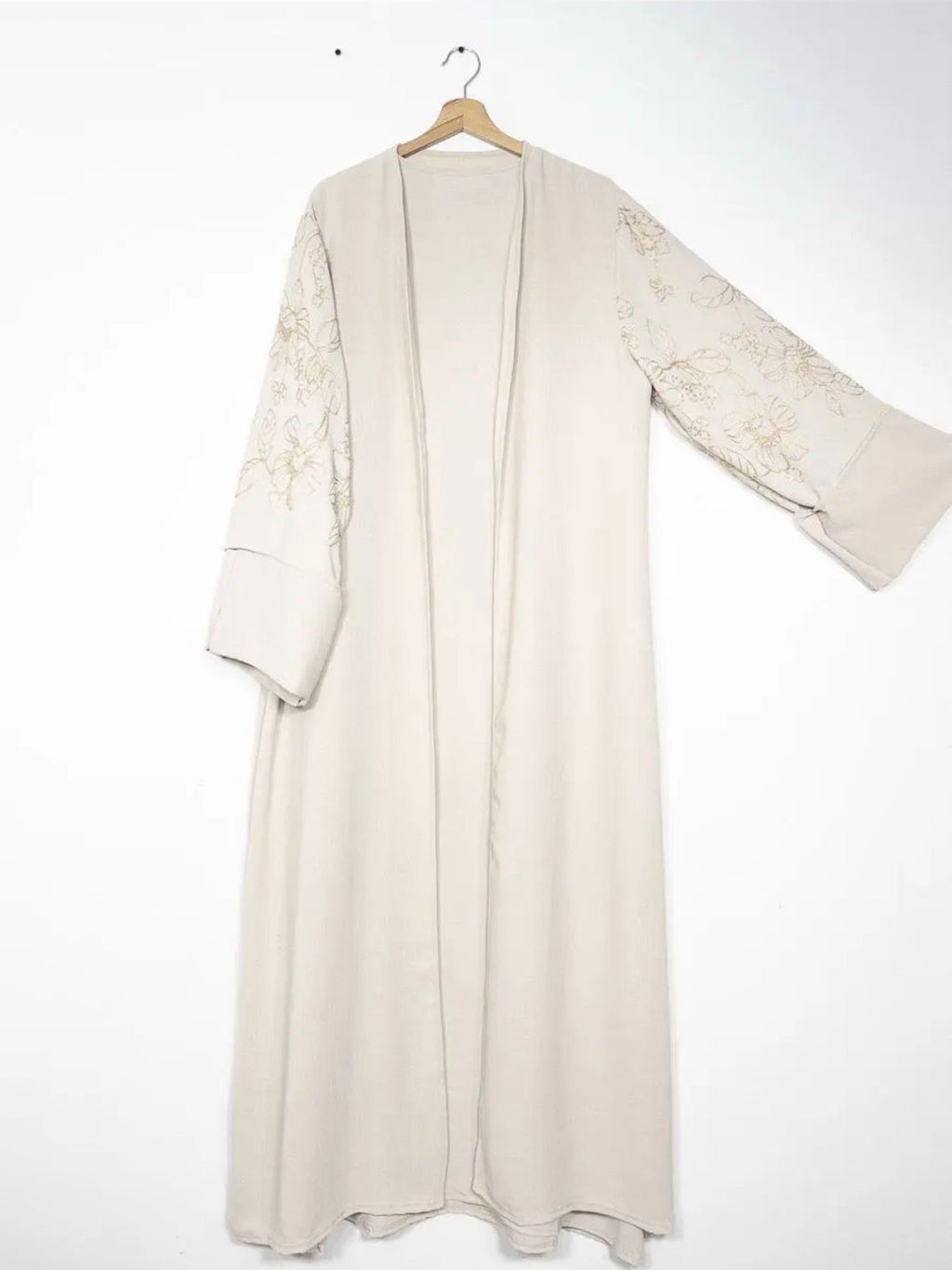 2-teiliges Kimono Set mit goldenen floralen Stickereien